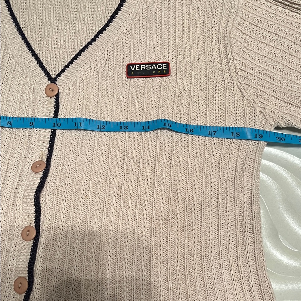 Versace Cream Button-Up Cardigan - Picture 3 of 7